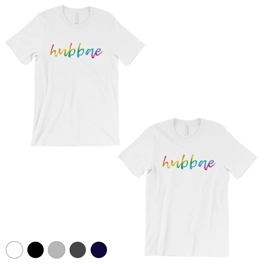 LGBT Hubbae Hubbae Rainbow White Matching Shirts