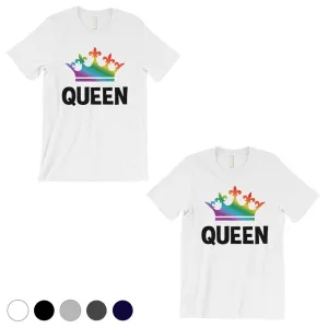 LGBT Queen Queen Rainbow Crown White Matching Shirts