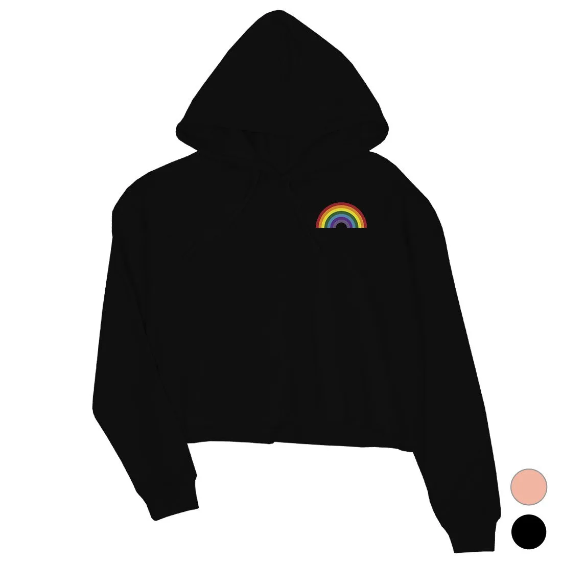 LGBT Rainbow Pocket Crop Hoodie