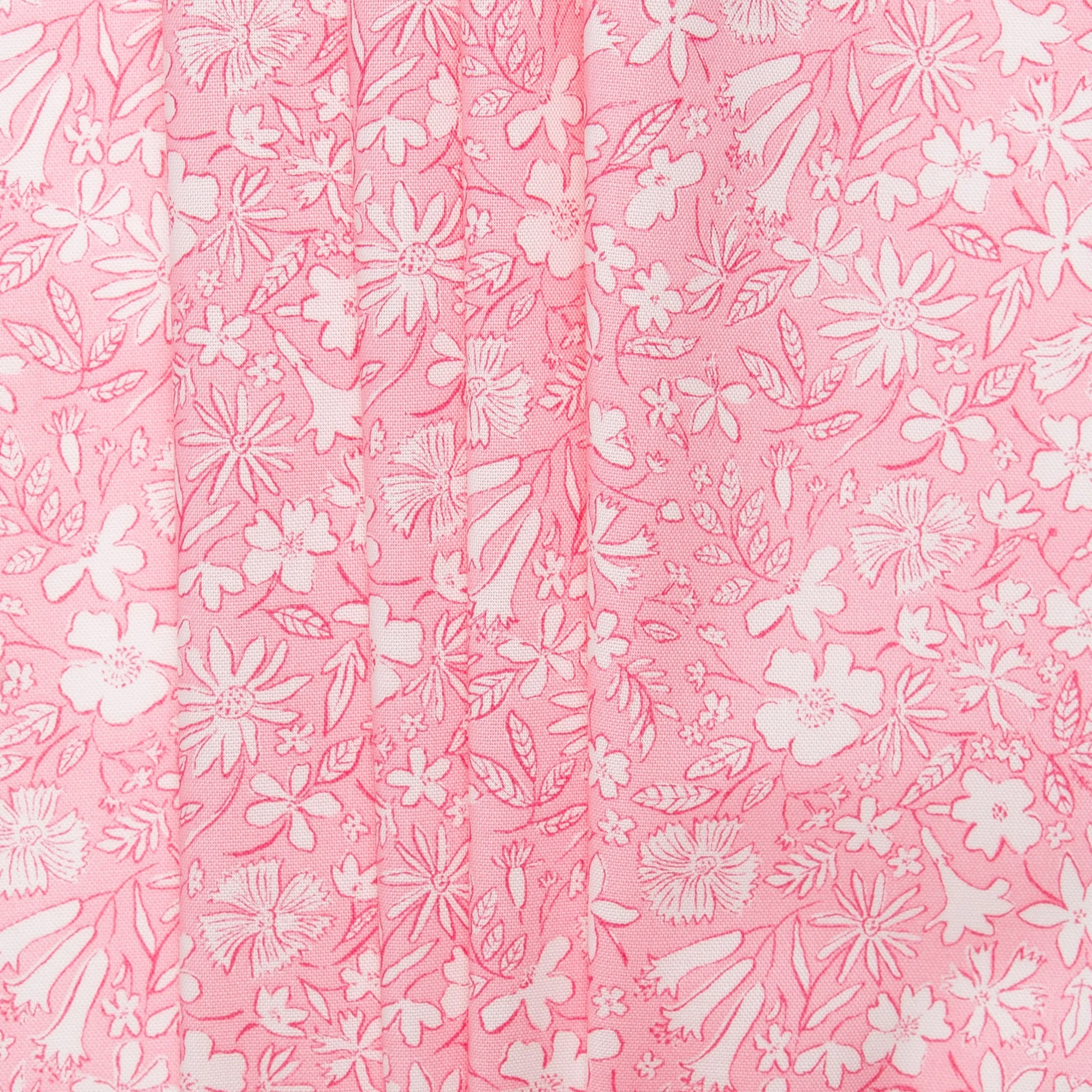 LIBERTY of PARIS Printed Cotton - Garden - Pink