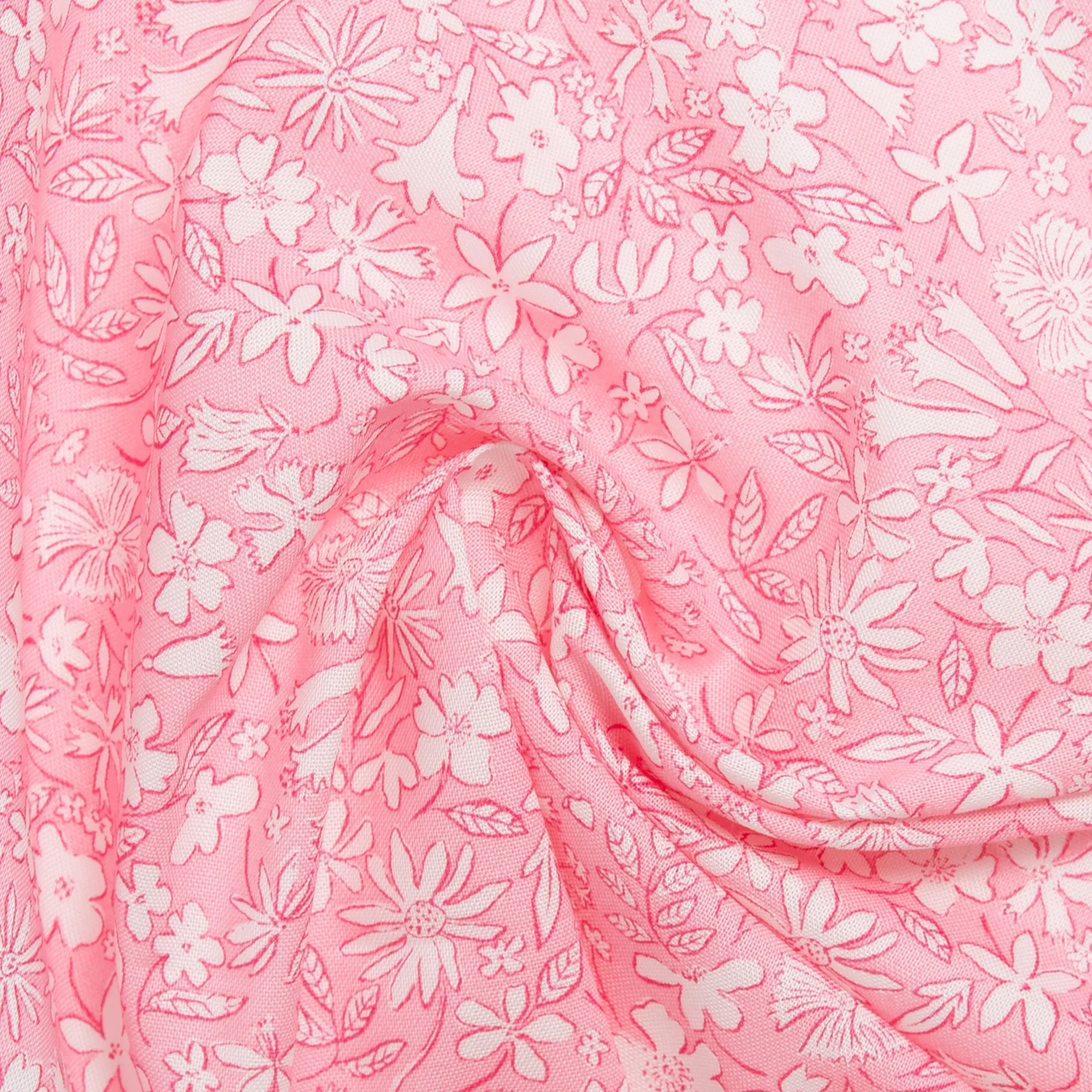 LIBERTY of PARIS Printed Cotton - Garden - Pink