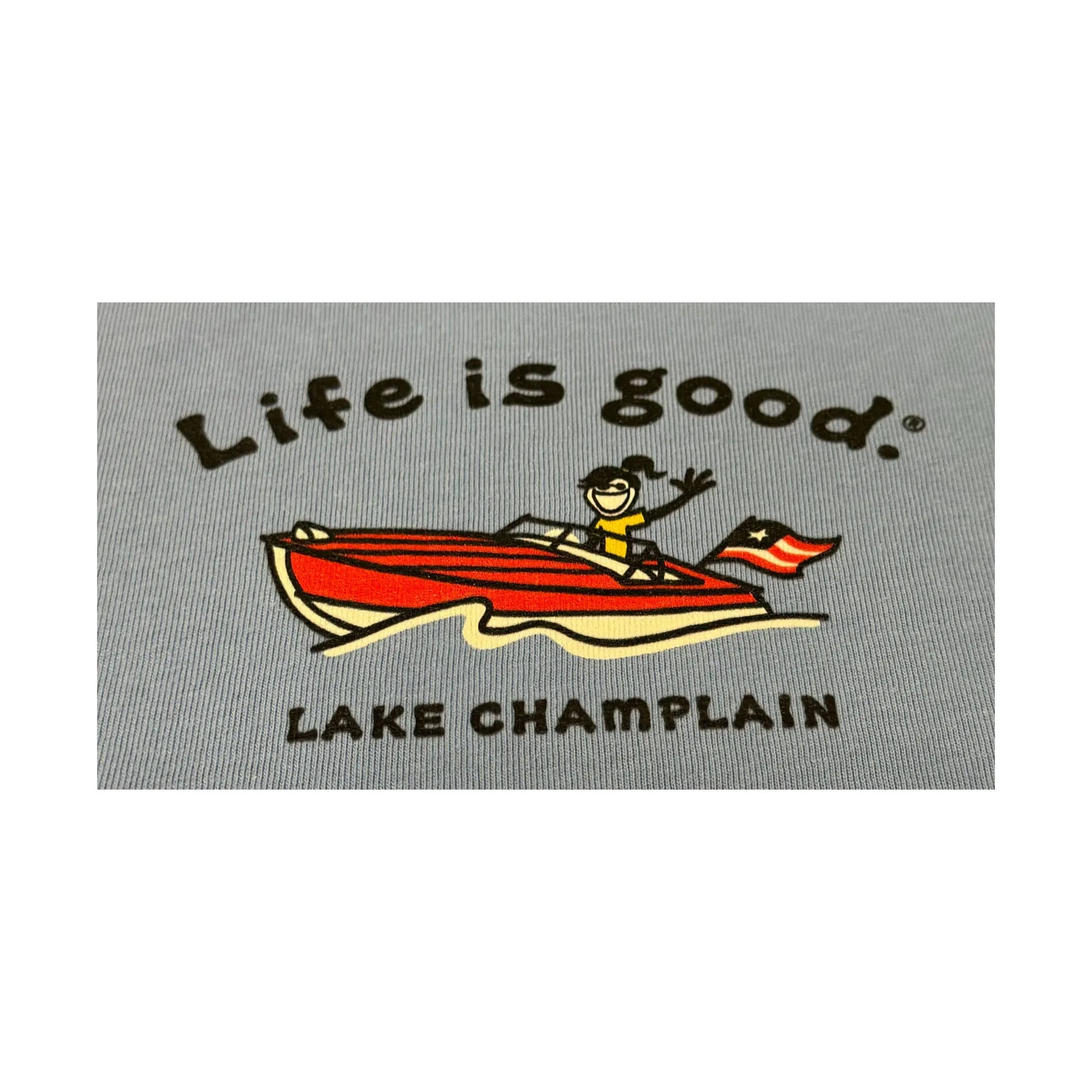 Life Is Good Women's Lake Champlain Exclusive Cruiser Tee - Cornflower Blue