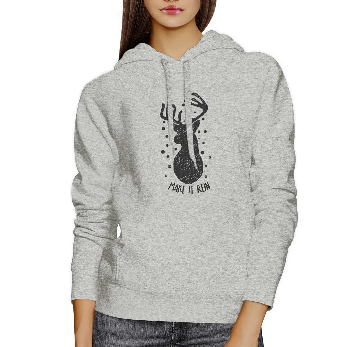 Make It Rein Vintage Reindeer Grey Hoodie