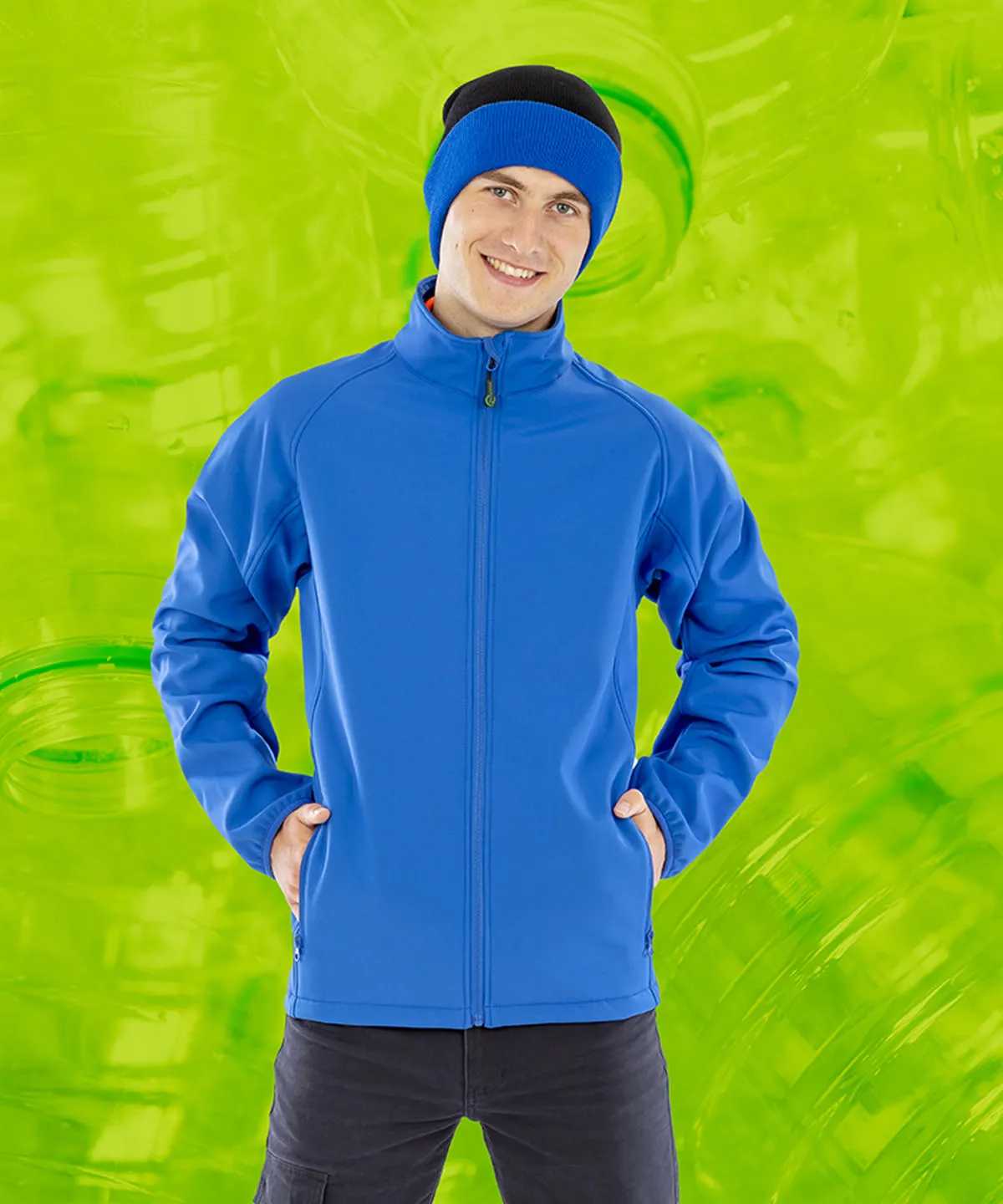 Mens recycled 2-layer printable softshell jacket | Navy