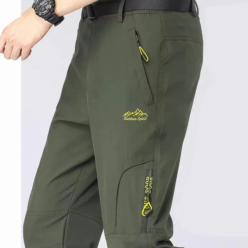 Outdoor Hiking Pants with Belt Quick-drying Waterproof Multi-pocket Light Tactical Cargo Pants