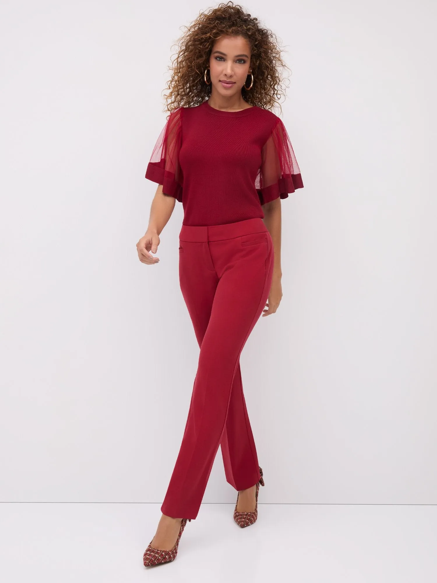 Petite Mid-Rise Modern-Fit Barely Bootcut Pant - Essential Stretch