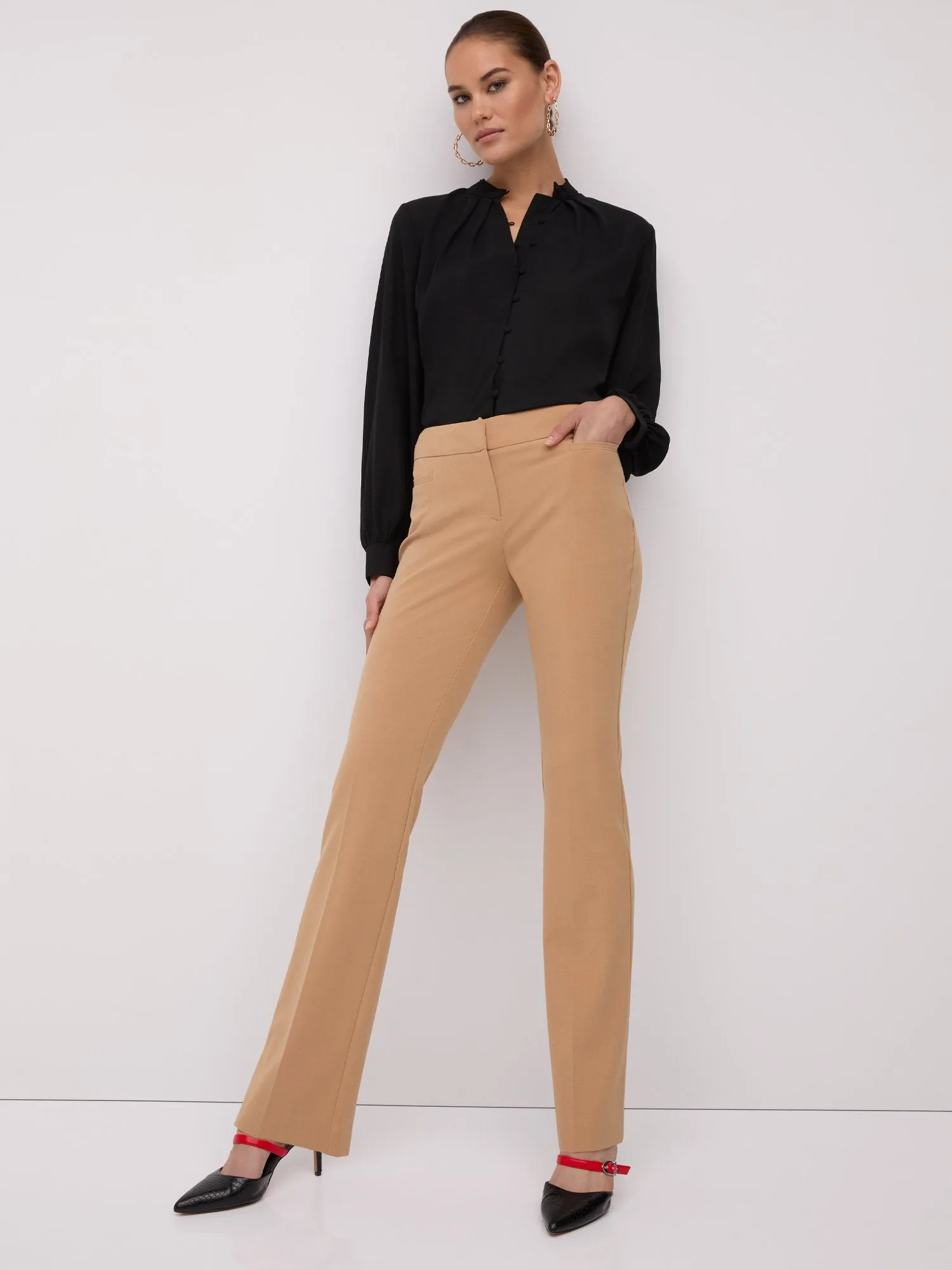 Petite Mid-Rise Modern-Fit Barely Bootcut Pant - Essential Stretch