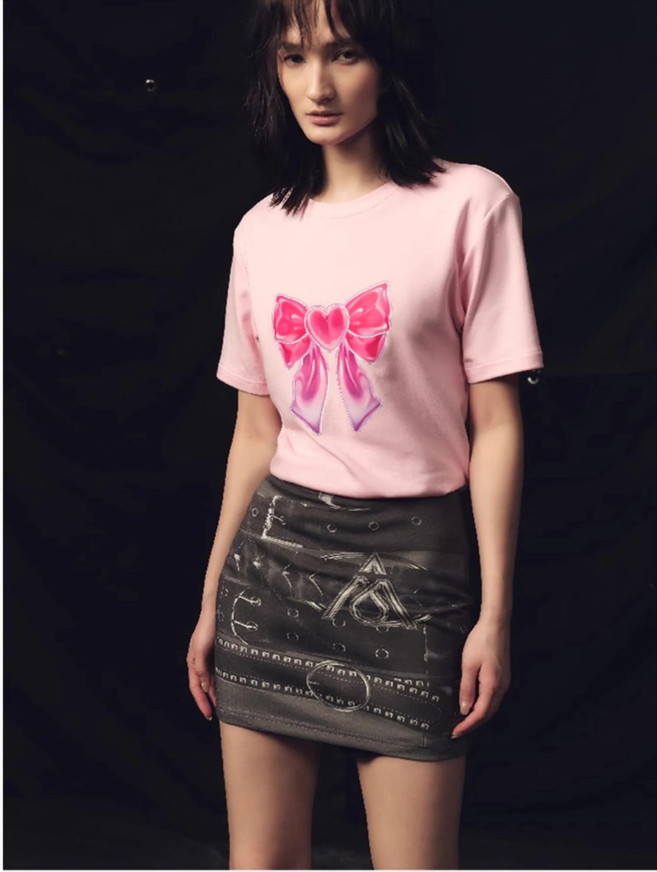 Playful Bow Graphic Tee