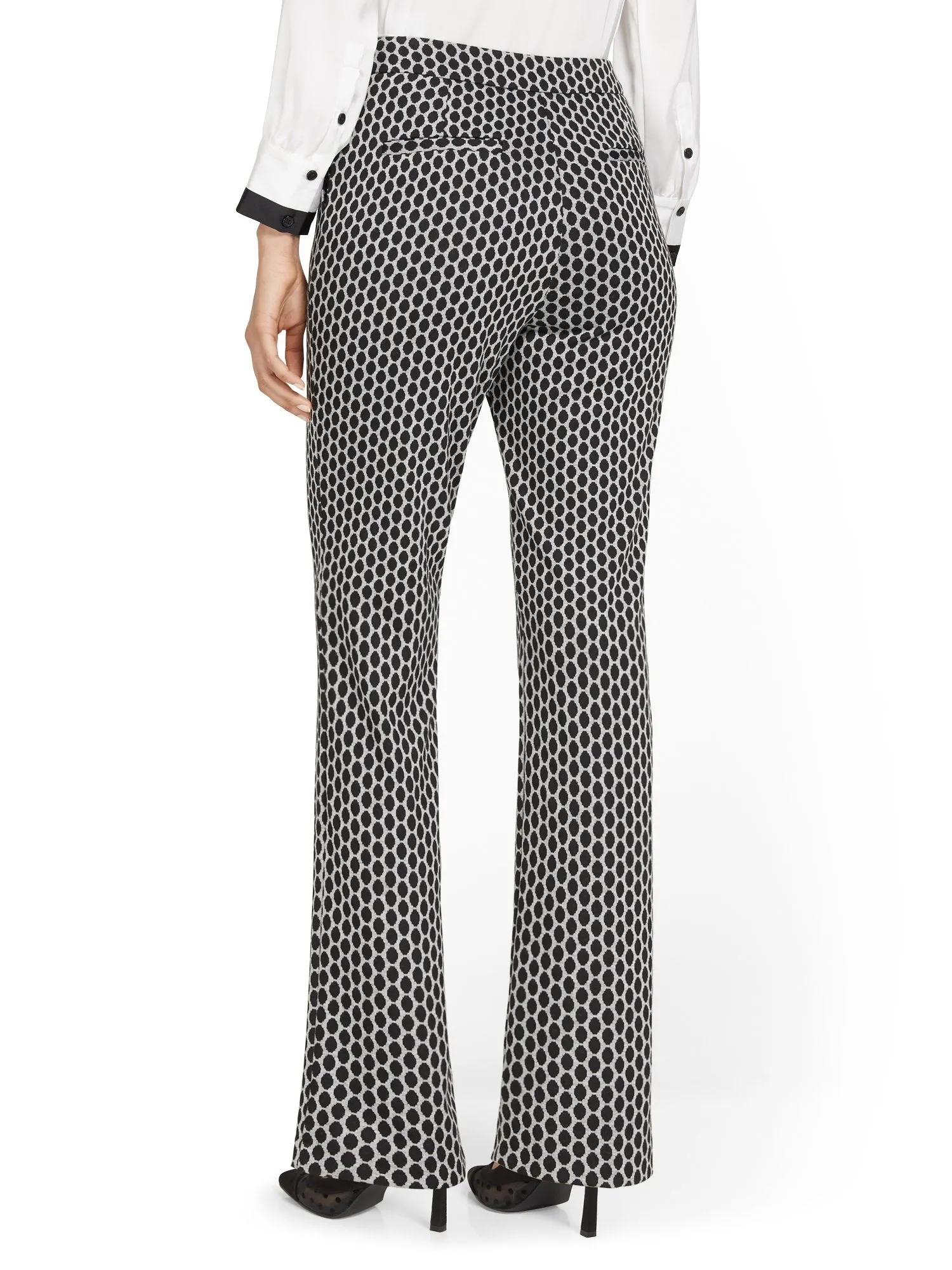 Pull-On Dot-Print Slim-Leg Ponte Pant - Superflex