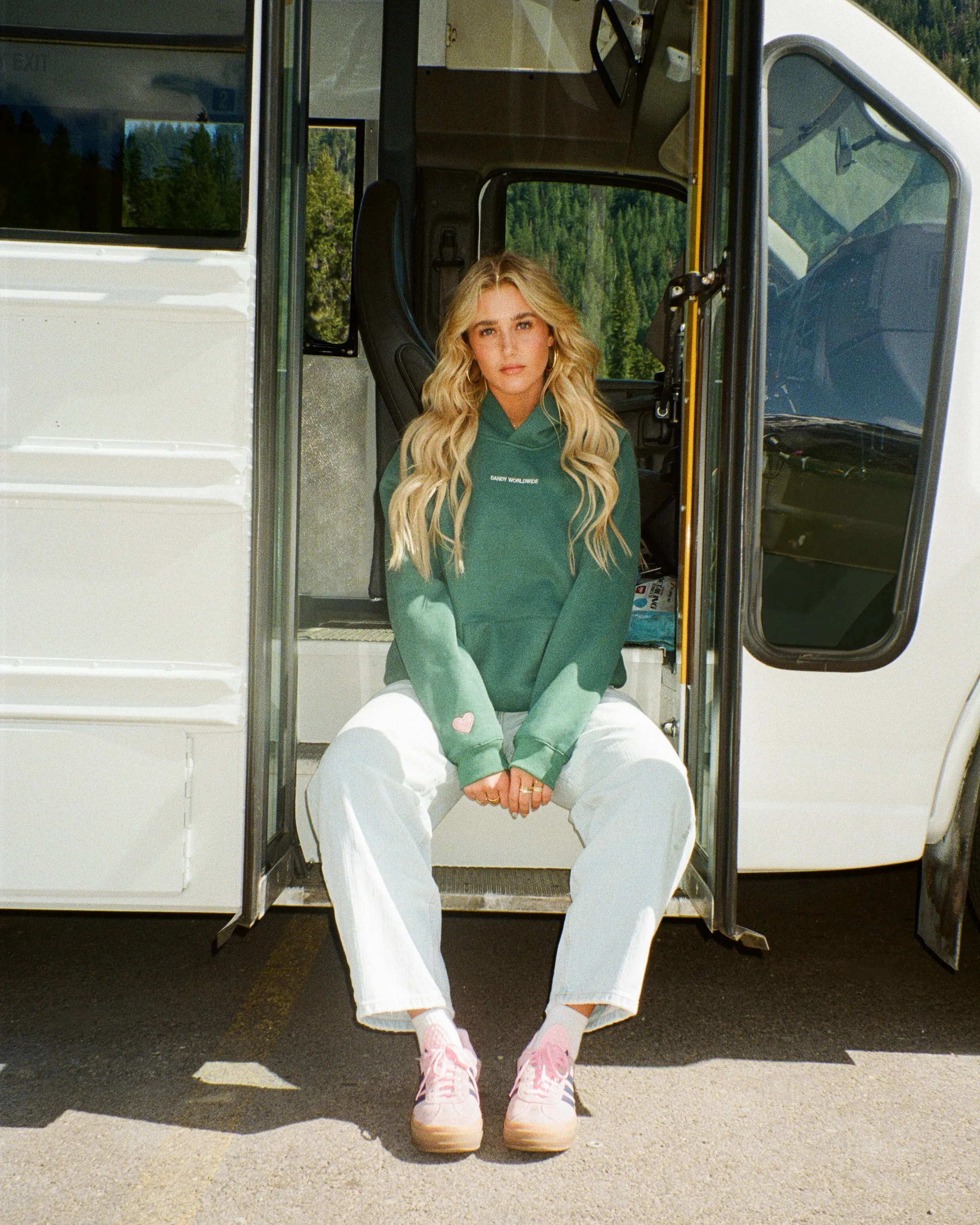 "Let's Go on a Drive" Oversized Lux Hoodie in Green