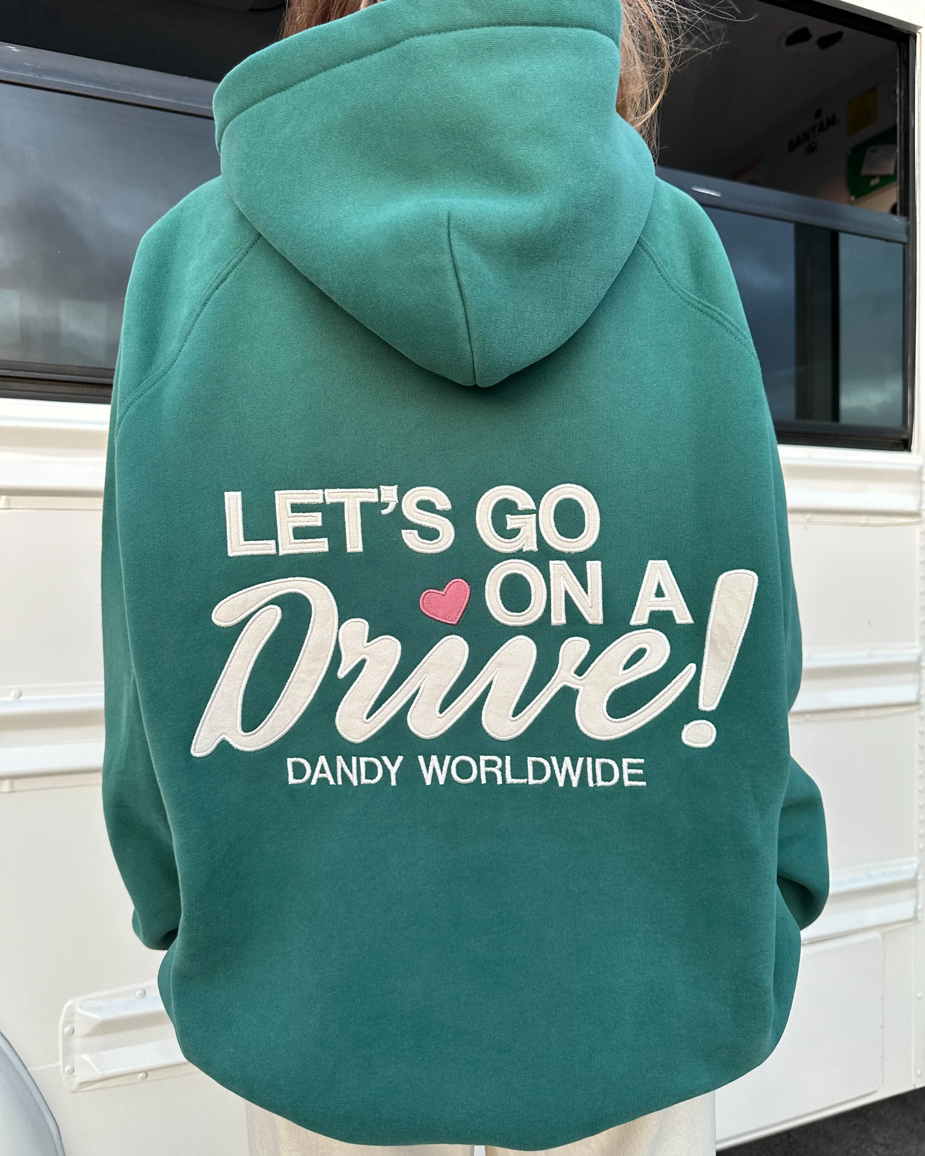 "Let's Go on a Drive" Oversized Lux Hoodie in Green