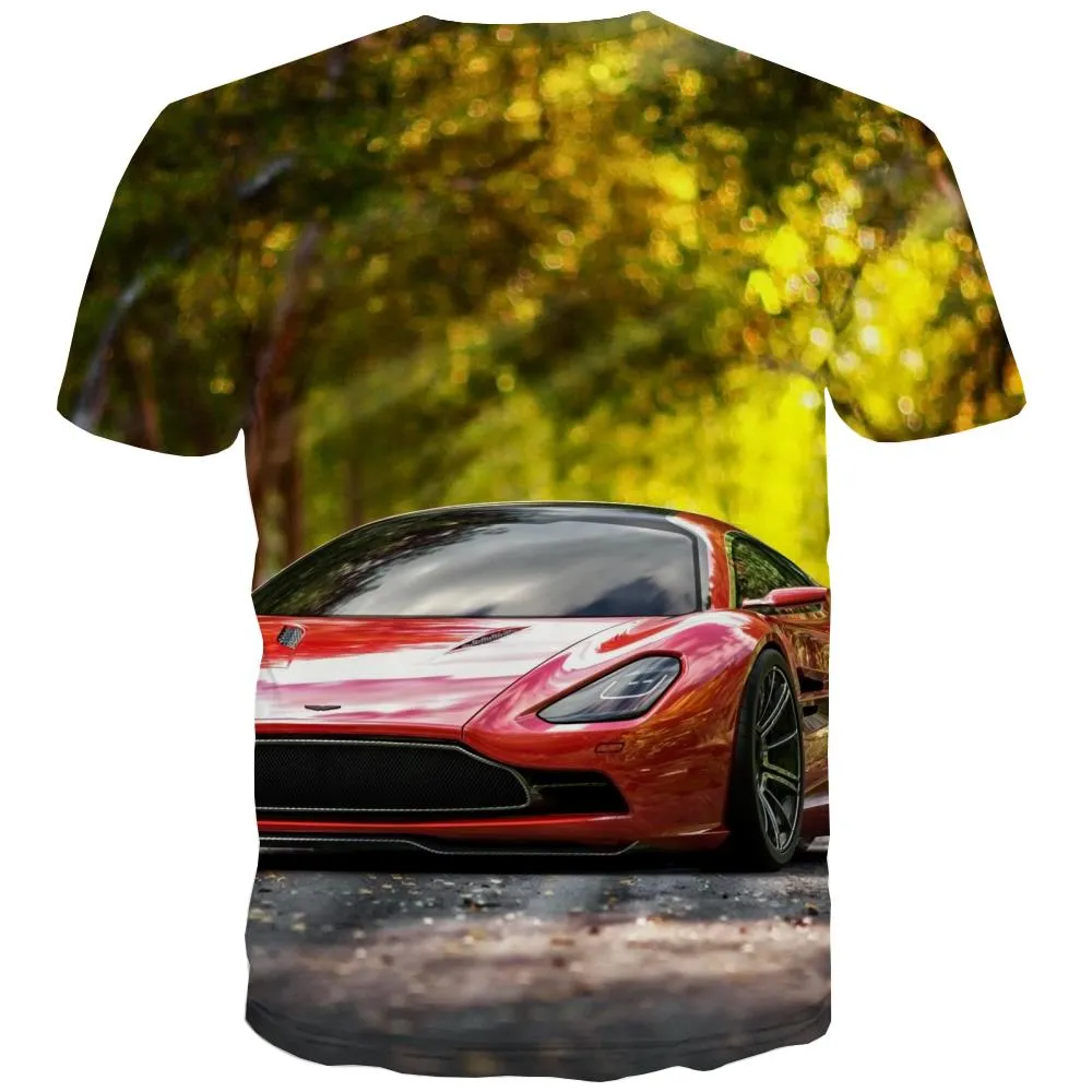 Racing Car T shirts Men Metal Tshirts Casual City T-shirts Graphic Gray Tshirts Novelty Retro T-shirts 3d