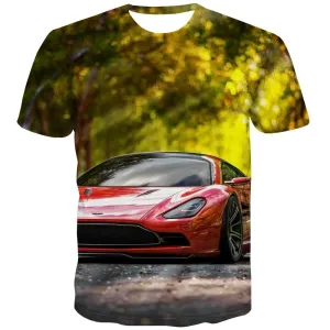 Racing Car T shirts Men Metal Tshirts Casual City T-shirts Graphic Gray Tshirts Novelty Retro T-shirts 3d