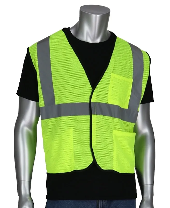 Safety Works CVCL2MLXL Safety Vest, XL, Polyester, Lime Yellow, Hook-and-Loop :PK 1: QUANTITY: 1