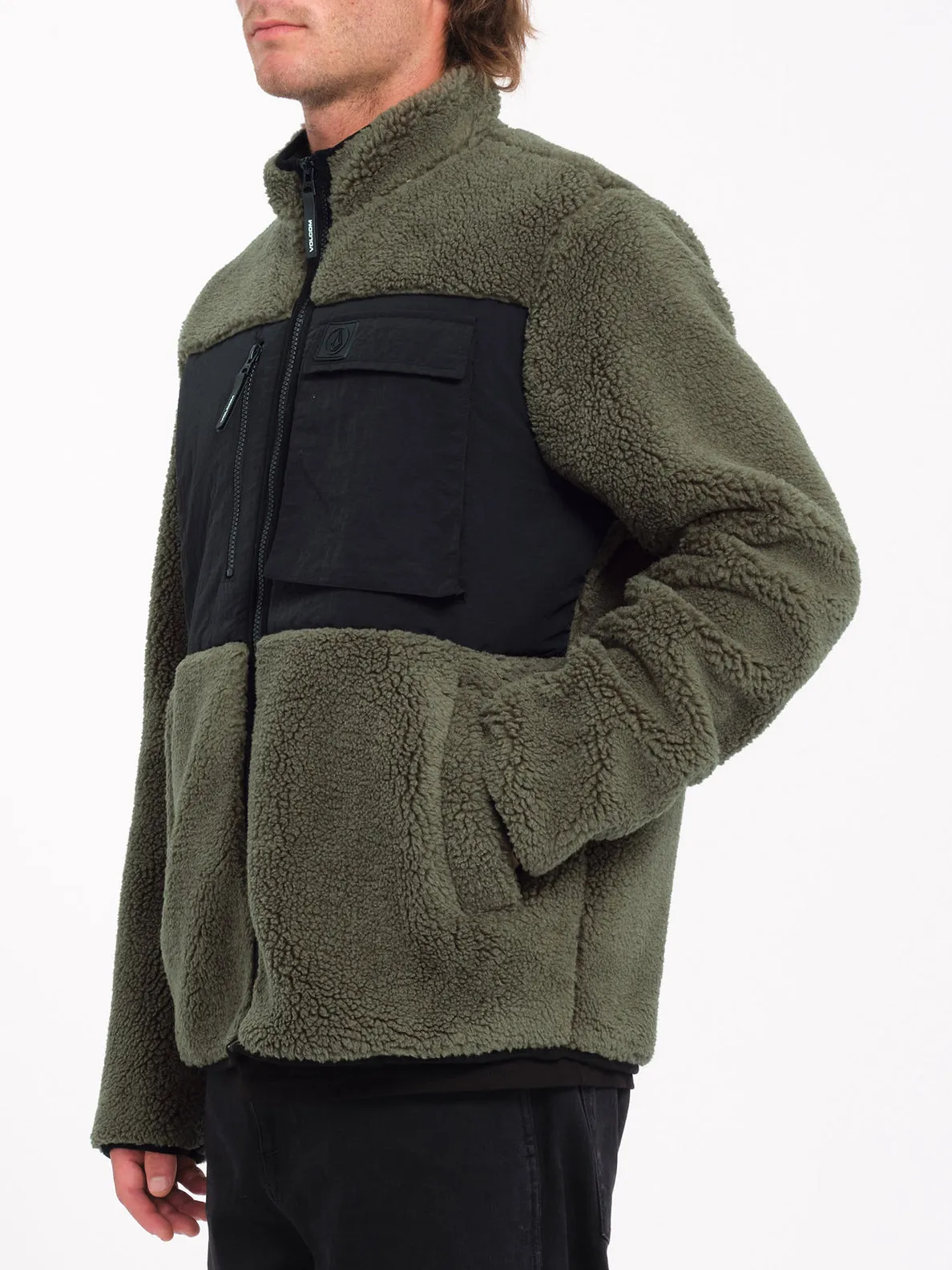 Storm Stone Sherpa Zip Sweatshirt - Wintermoss