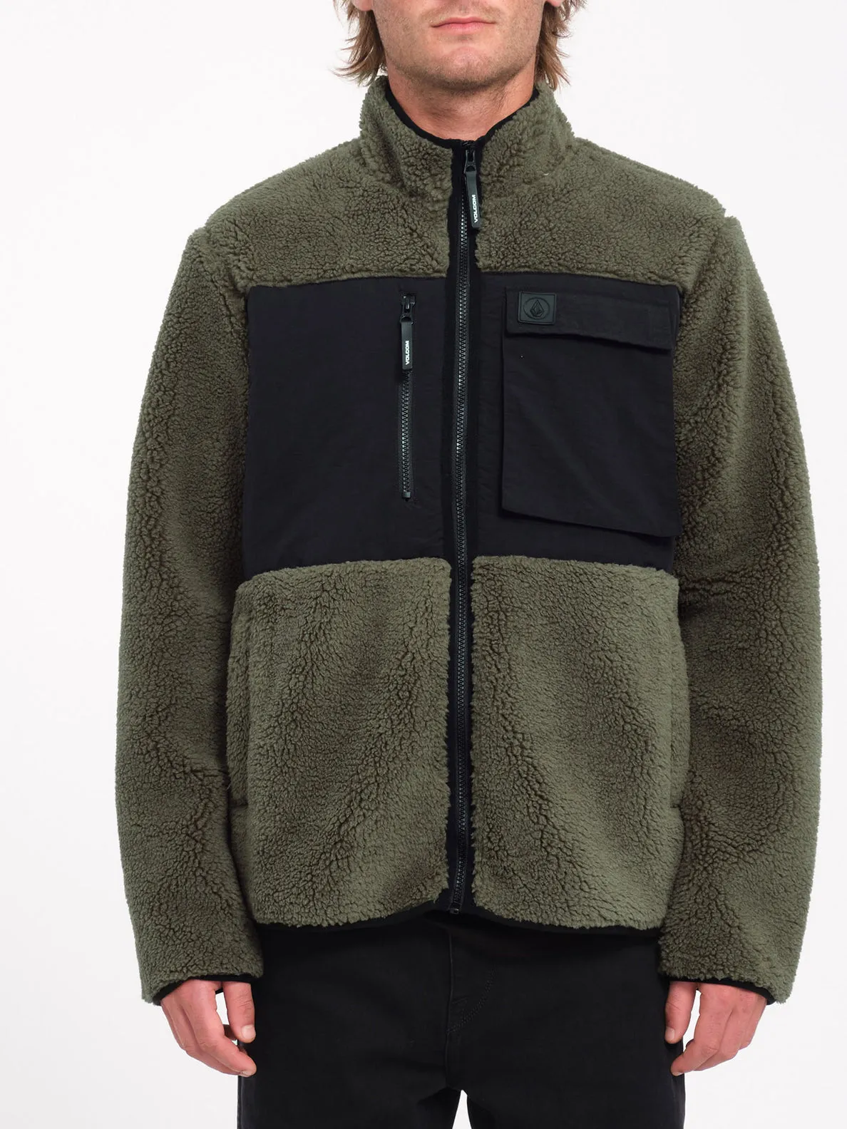 Storm Stone Sherpa Zip Sweatshirt - Wintermoss