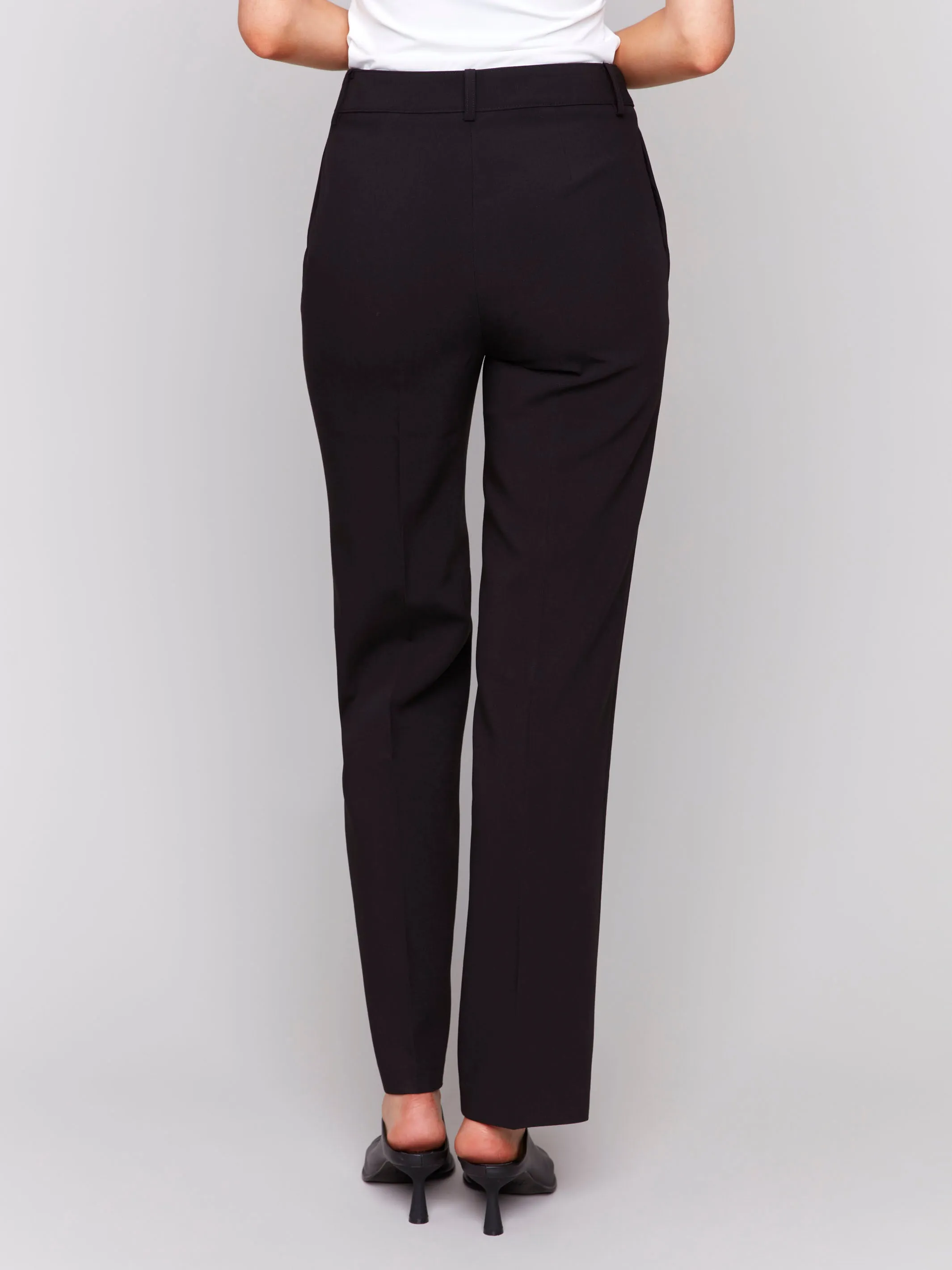 Straight Leg Pants - Black