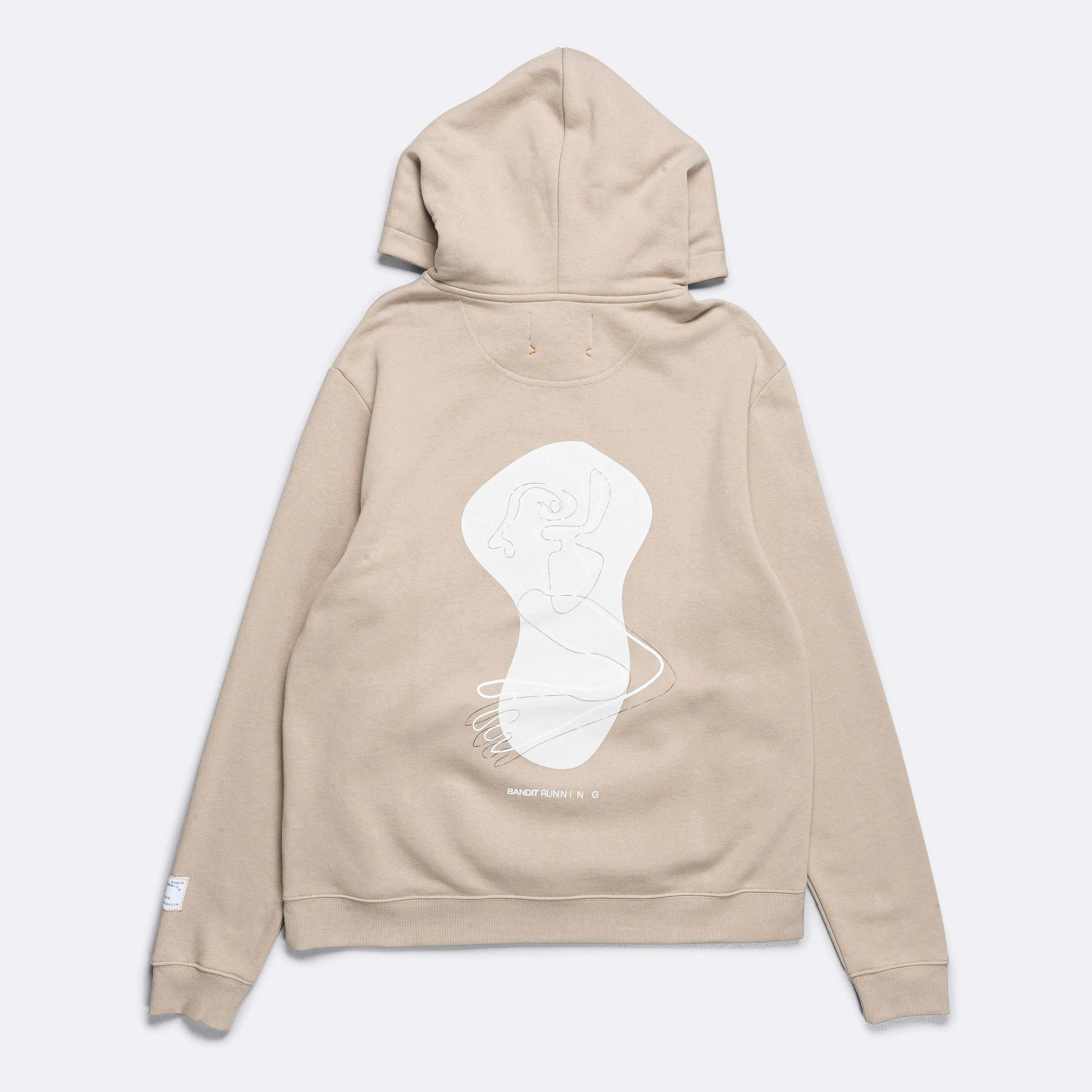 The Cotton Fleece Abstract Thinker Hoodie - Stone