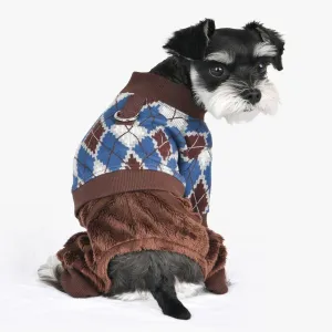 vance argyle mockneck jumper with harness - teal