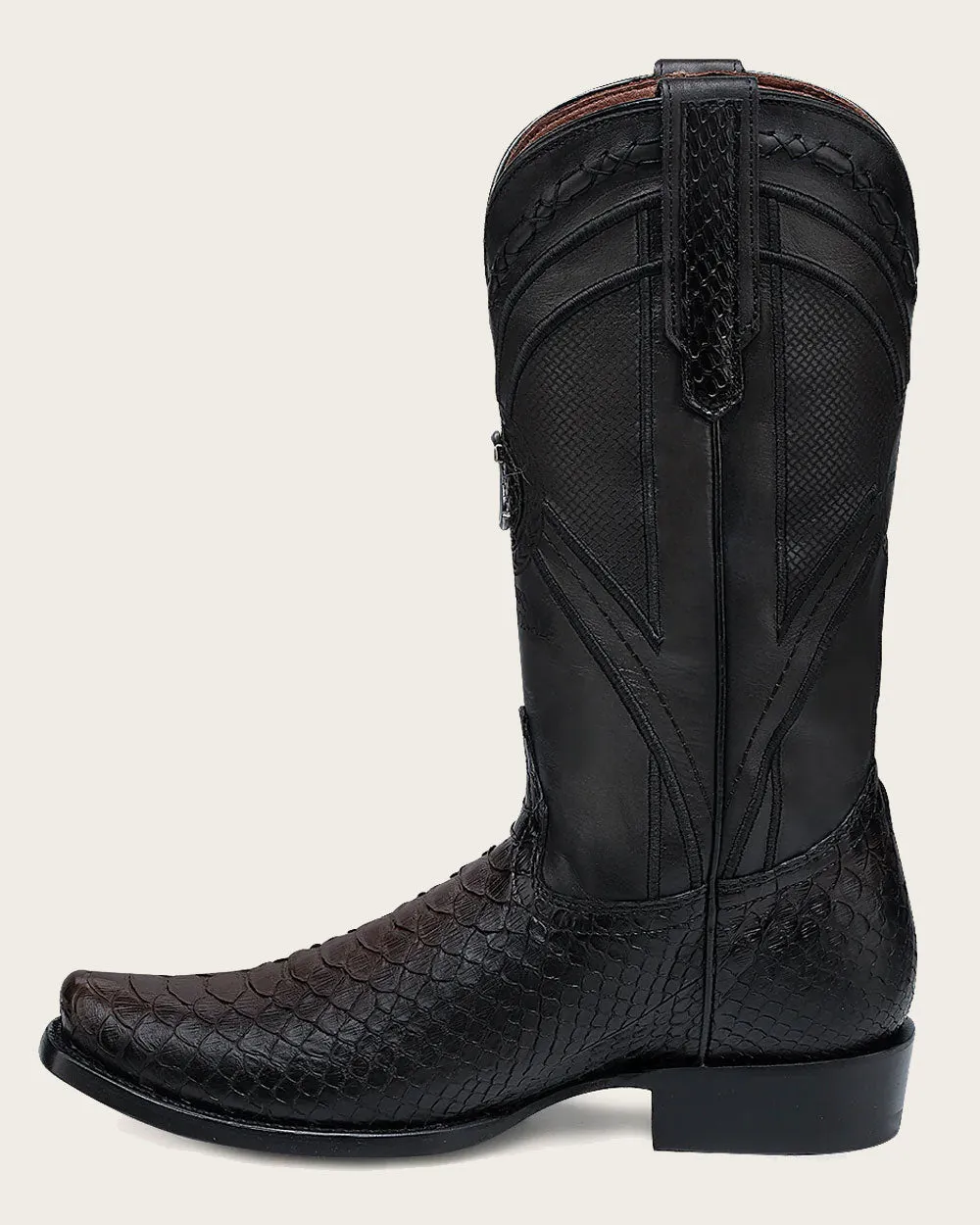 Western dark brown cowboy boot