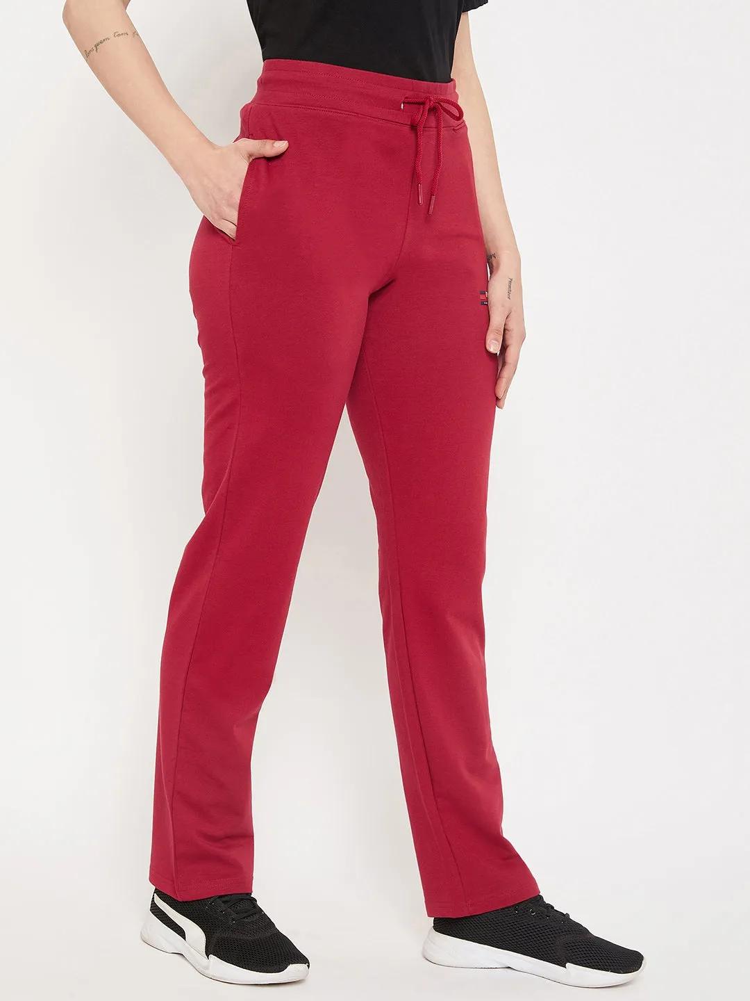 Women Maroon Track Pant