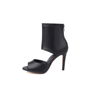 Women's  Leather High Heel Ankle Boots