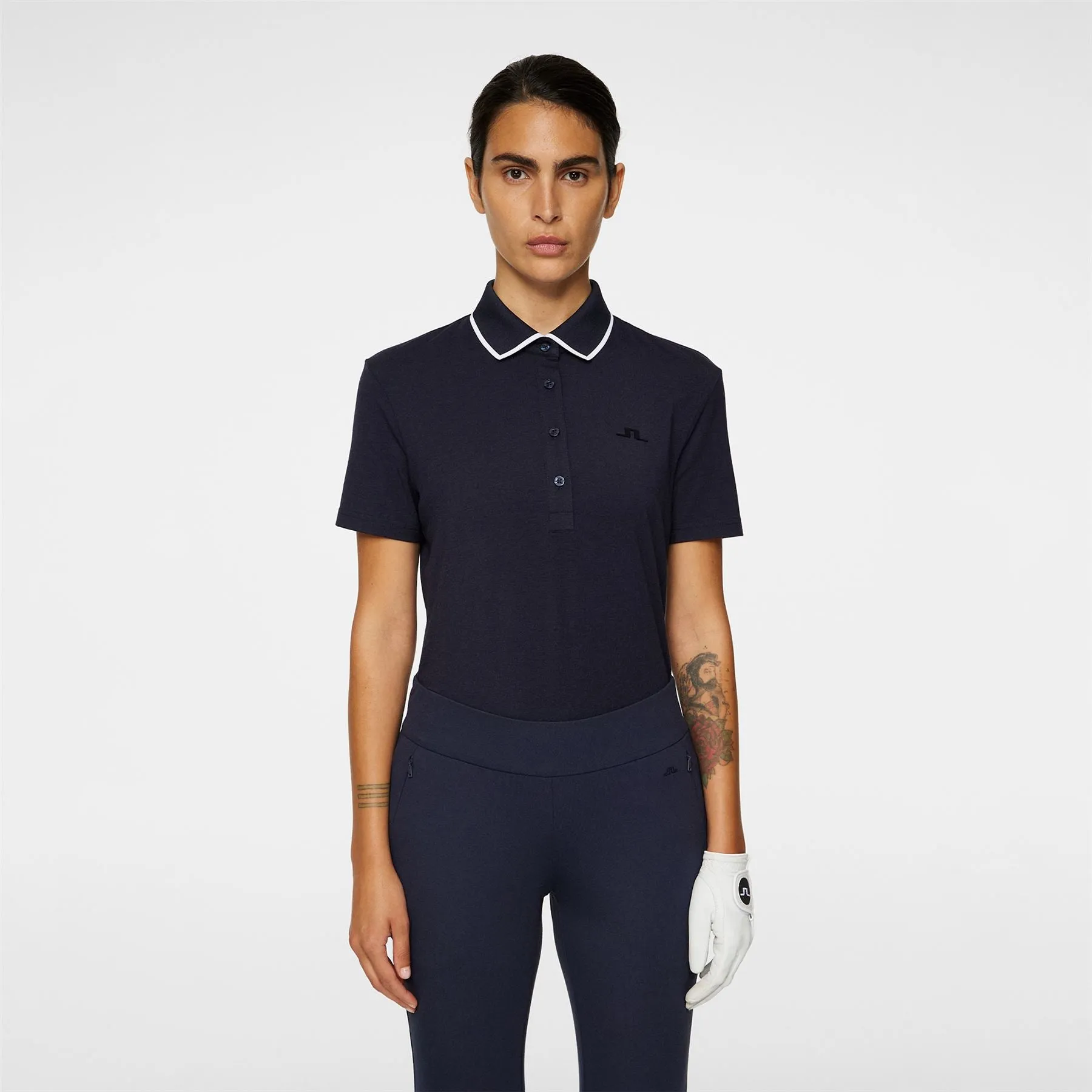 Womens Lille Soft Touch Polo Navy Melange - AW24