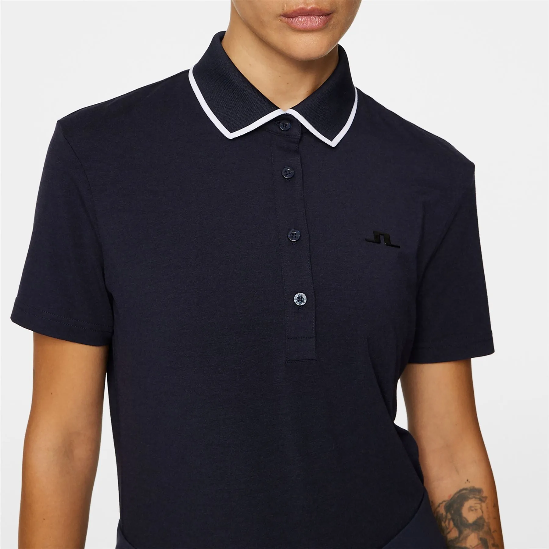 Womens Lille Soft Touch Polo Navy Melange - AW24