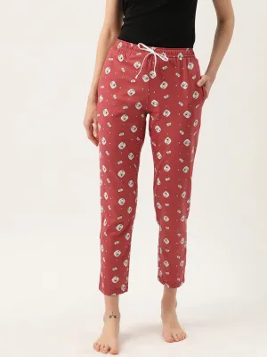 Women's Printed Cotton Rust Lounge Pants | LDLW-2333-1 |