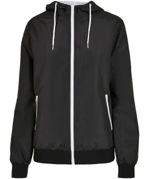 Womens recycled windrunner | Black/White