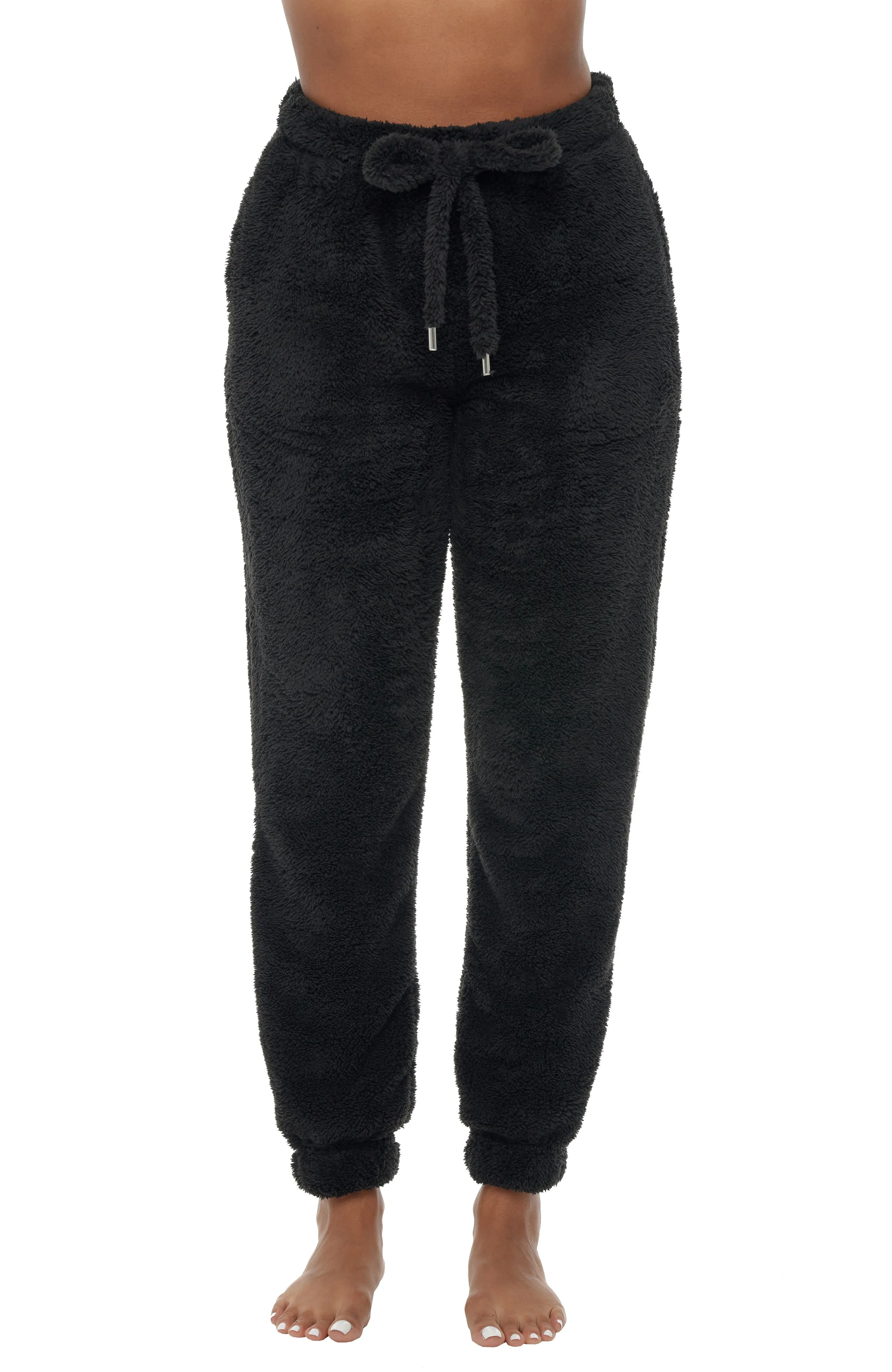 Women's Sherpa Fleece Joggers Sweatpants with Drawstring, Sleep Pants with Pockets