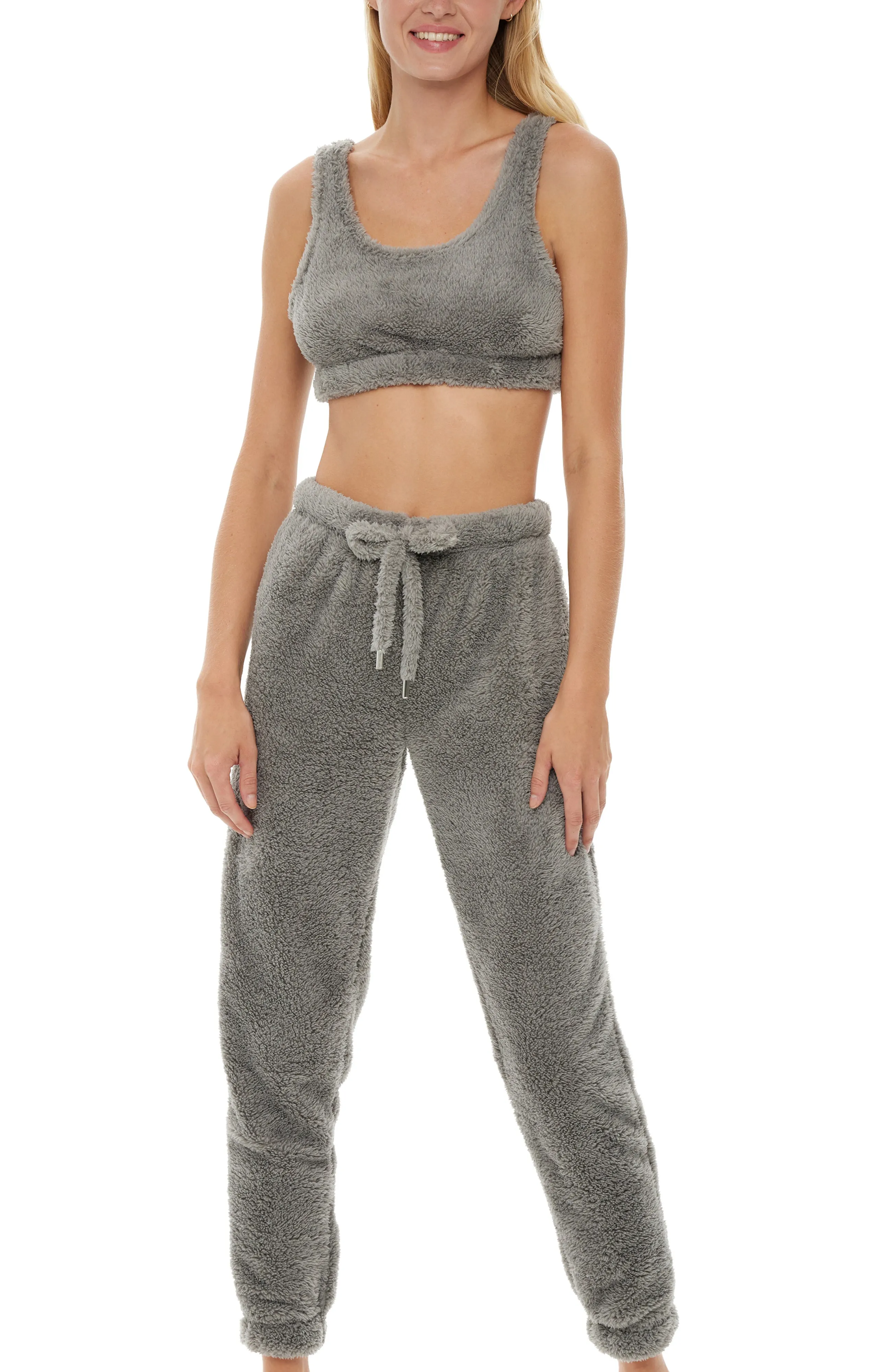 Women's Sherpa Fleece Joggers Sweatpants with Drawstring, Sleep Pants with Pockets