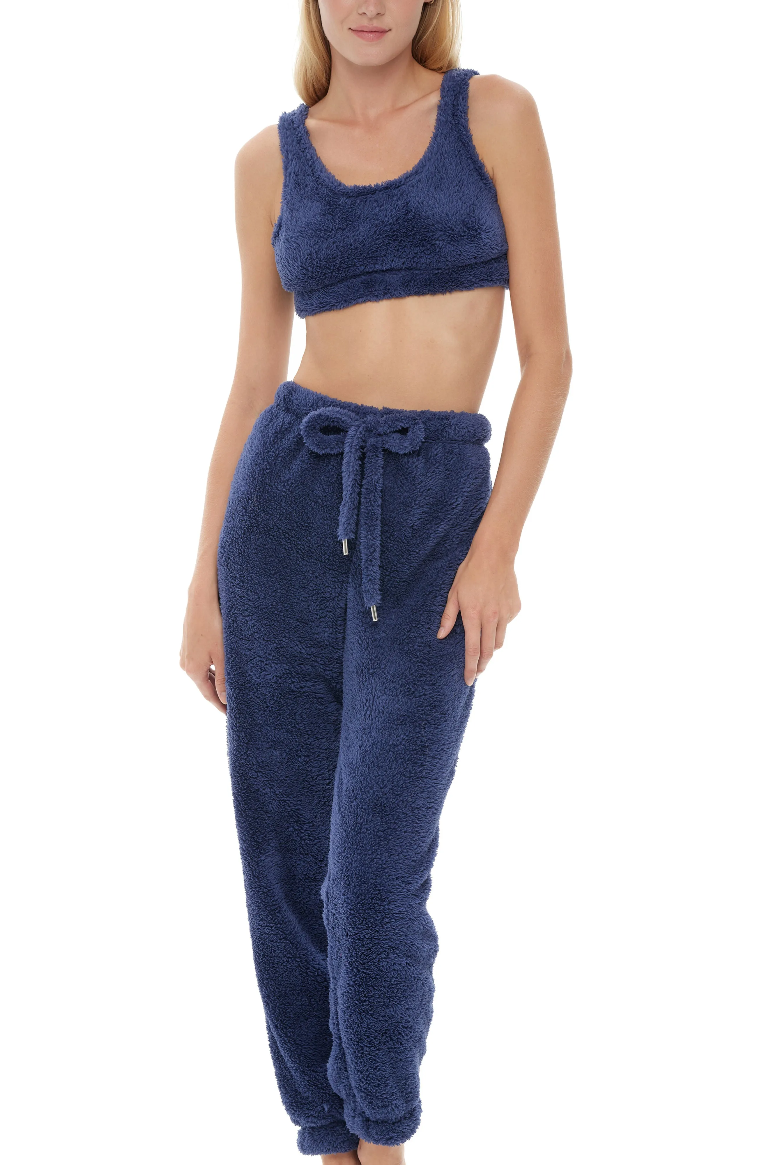 Women's Sherpa Fleece Joggers Sweatpants with Drawstring, Sleep Pants with Pockets