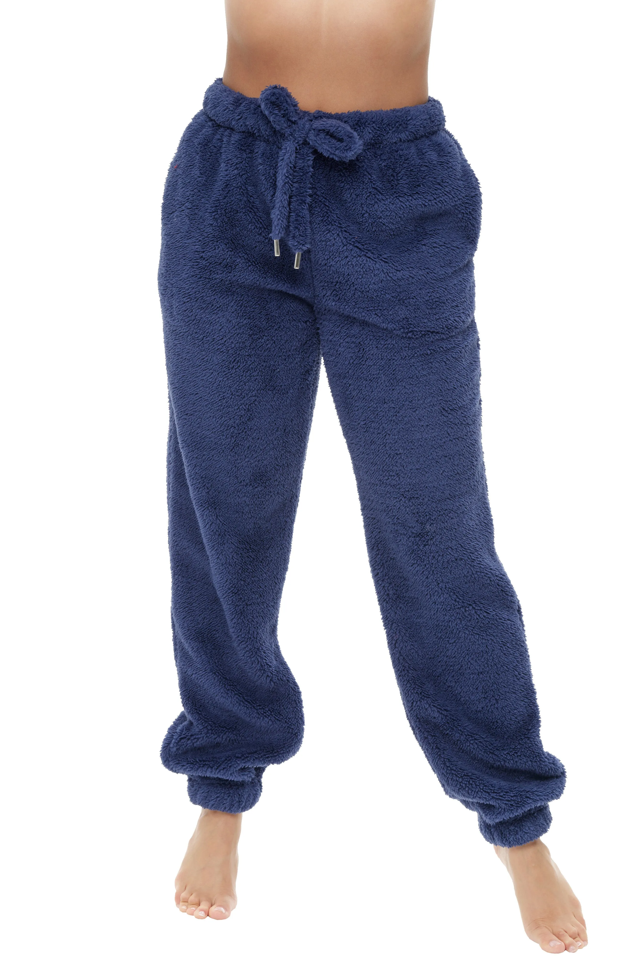 Women's Sherpa Fleece Joggers Sweatpants with Drawstring, Sleep Pants with Pockets